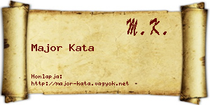 Major Kata névjegykártya